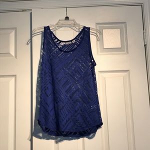 Sheer patterned sleeveless blouse